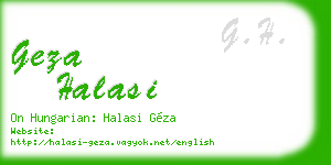 geza halasi business card