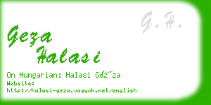 geza halasi business card